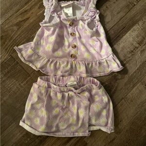 Little Lass Lavender Daisy Diaper Cover Set